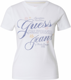 GUESS JEANS Tričko  svetlobéžová / opálová / púdrová / biela