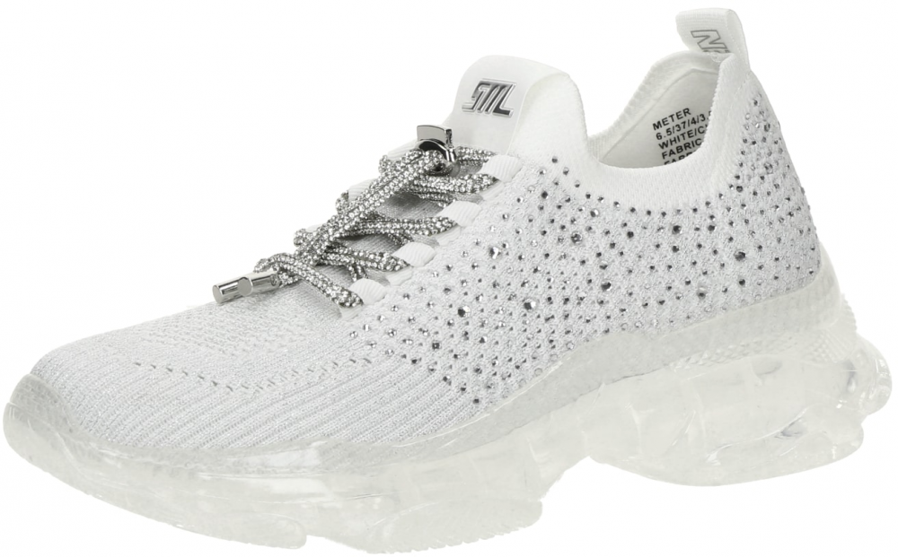 STEVE MADDEN Nízke tenisky 'Meter'  strieborná / priehľadná / biela