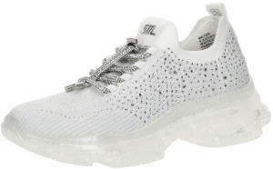 STEVE MADDEN Nízke tenisky 'Meter'  strieborná / priehľadná / biela
