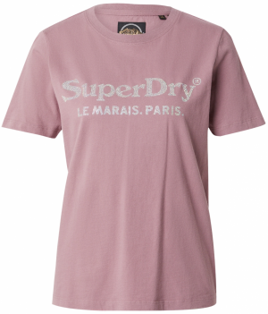 Superdry Tričko 'VENUE'  sivá / svetlofialová
