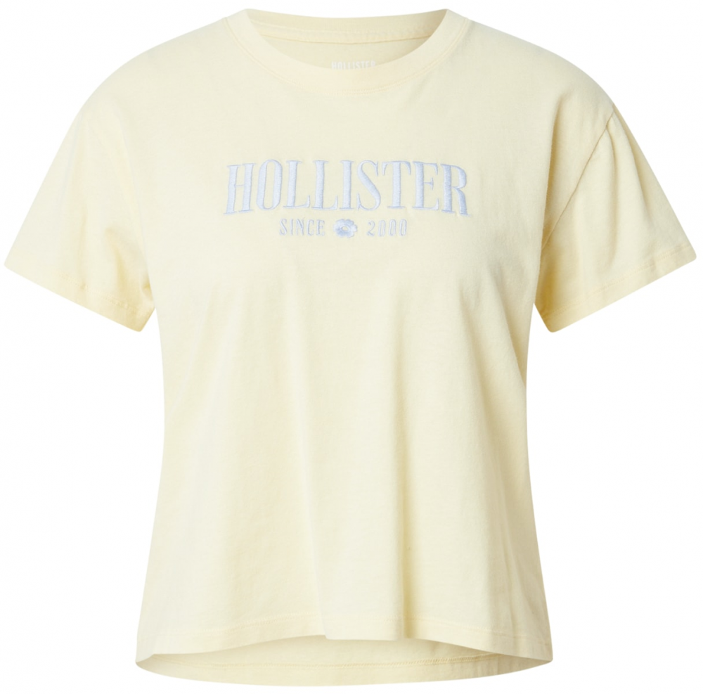 HOLLISTER Tričko  krémová / svetlomodrá