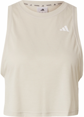 ADIDAS PERFORMANCE Športový top  sivobéžová / biela