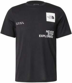 THE NORTH FACE Funkčné tričko 'MOUNTAIN FOUNDATION COORDINATES'  čierna / biela