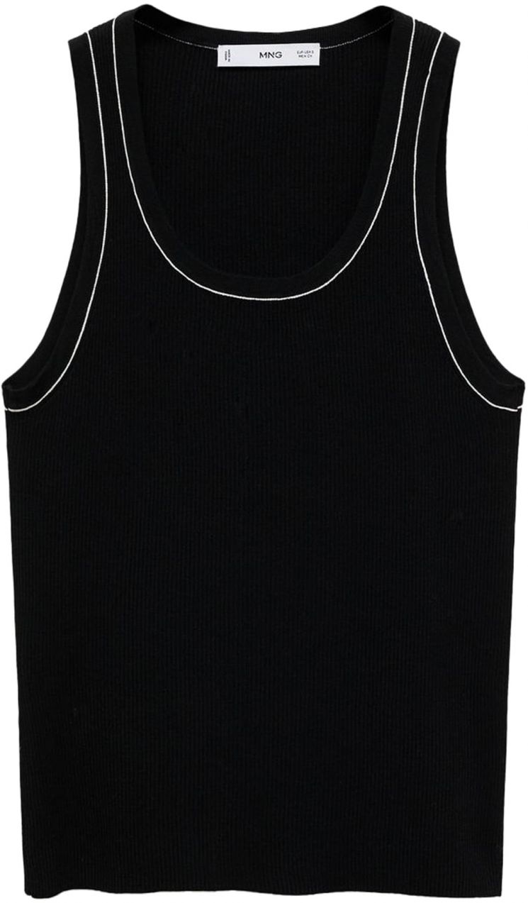 MANGO Top 'SHADOWIN'  čierna / biela