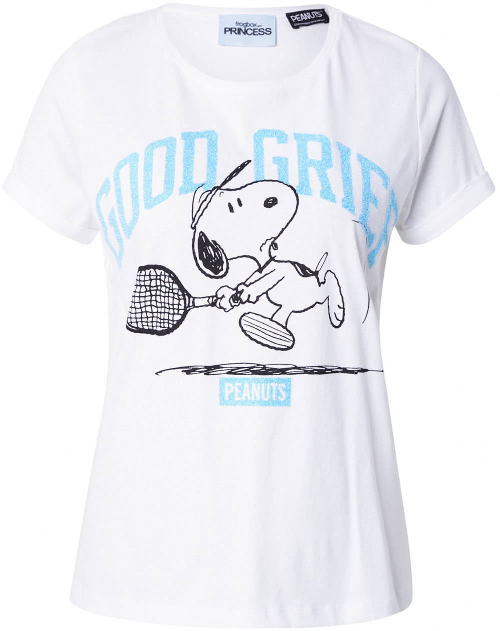 Frogbox Tričko 'Snoopy Good Grief'  neónovo modrá / čierna / biela