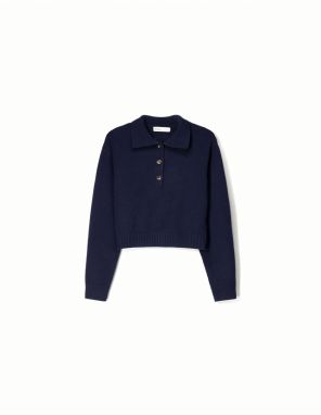 Bershka Sveter  tmavomodrá