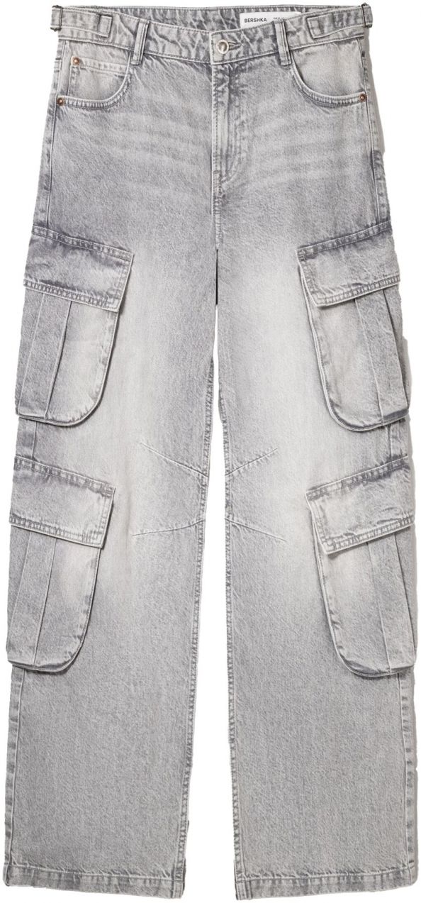 Bershka Džínsy  sivý denim