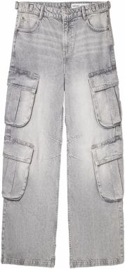 Bershka Džínsy  sivý denim