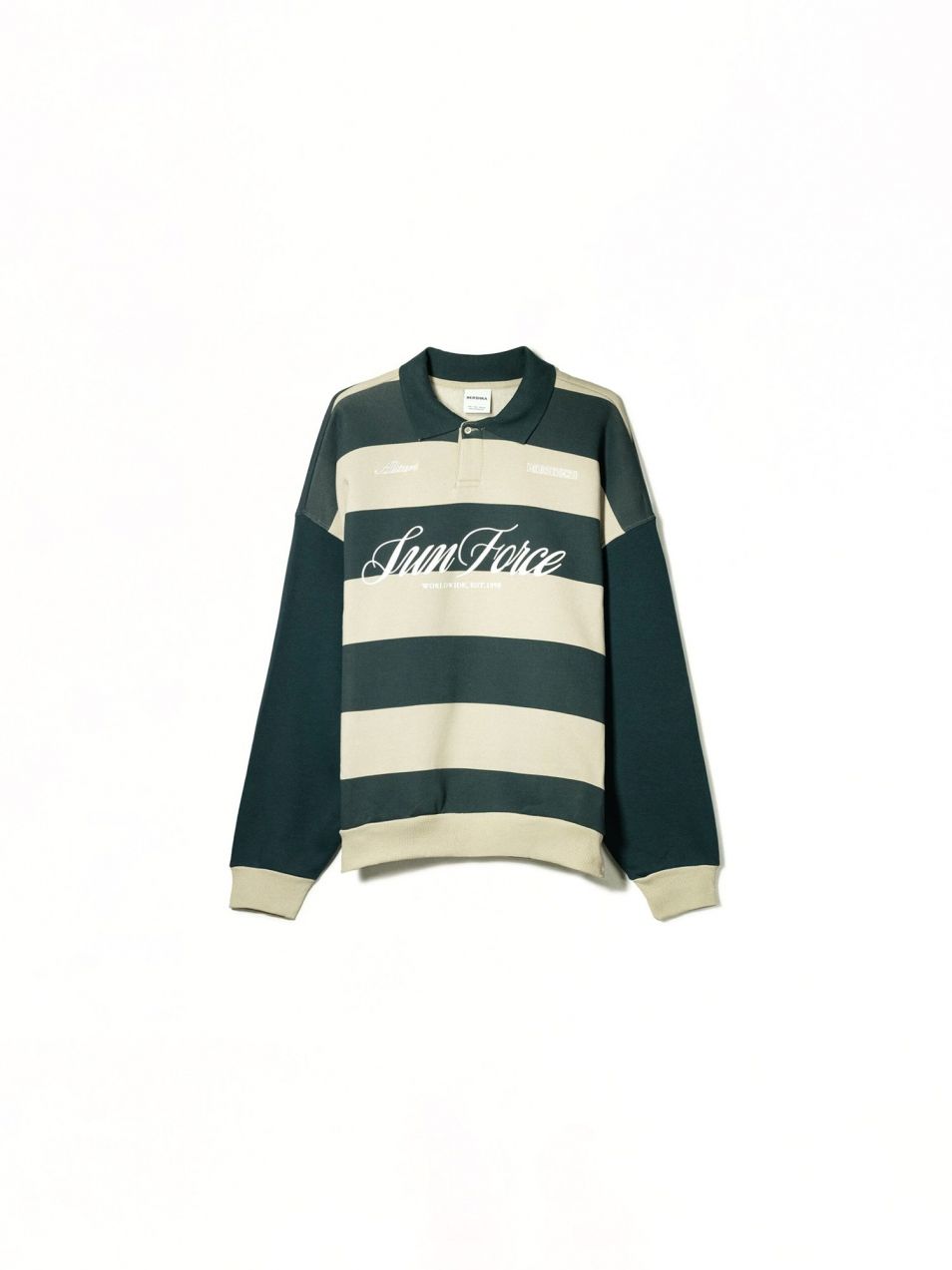 Bershka Mikina  krémová / jedľová