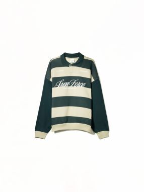 Bershka Mikina  krémová / jedľová