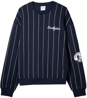 Bershka Mikina  námornícka modrá / červená / biela