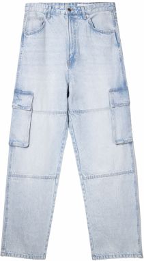 Bershka Rifľové kapsáče  modrá denim