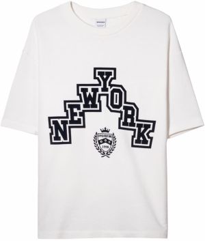 Bershka Tričko  čierna / biela