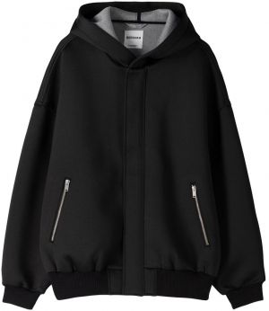 Bershka Tepláková bunda  čierna