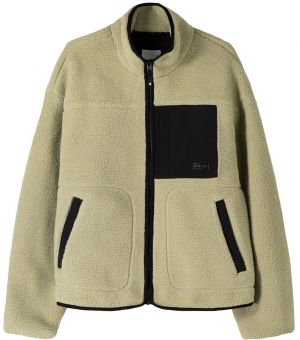 Bershka Flisová bunda  olivová / čierna