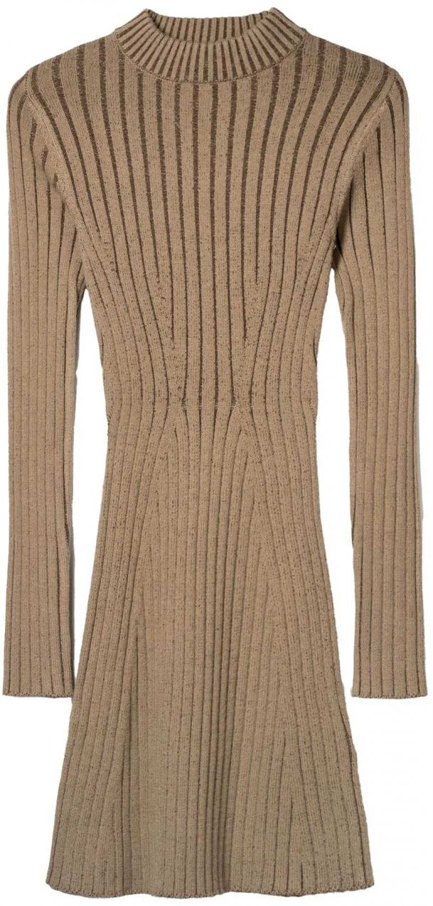 Bershka Pletené šaty  hnedá