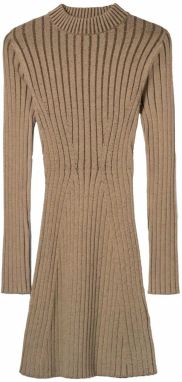 Bershka Pletené šaty  hnedá