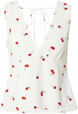 Abercrombie & Fitch Top  svetlosivá / zelená / červená / čerešňová