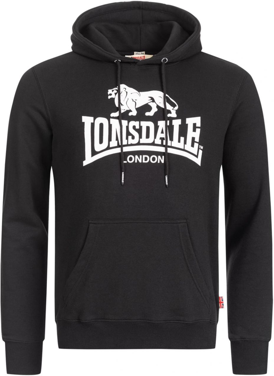 LONSDALE Mikina 'Fremington'  čierna / biela