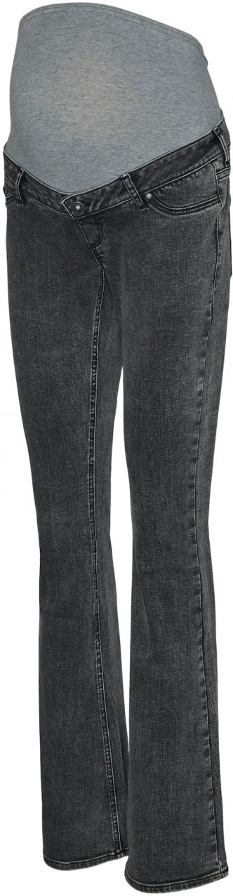 MAMALICIOUS Džínsy 'MLOSAKA'  sivá melírovaná / čierny denim
