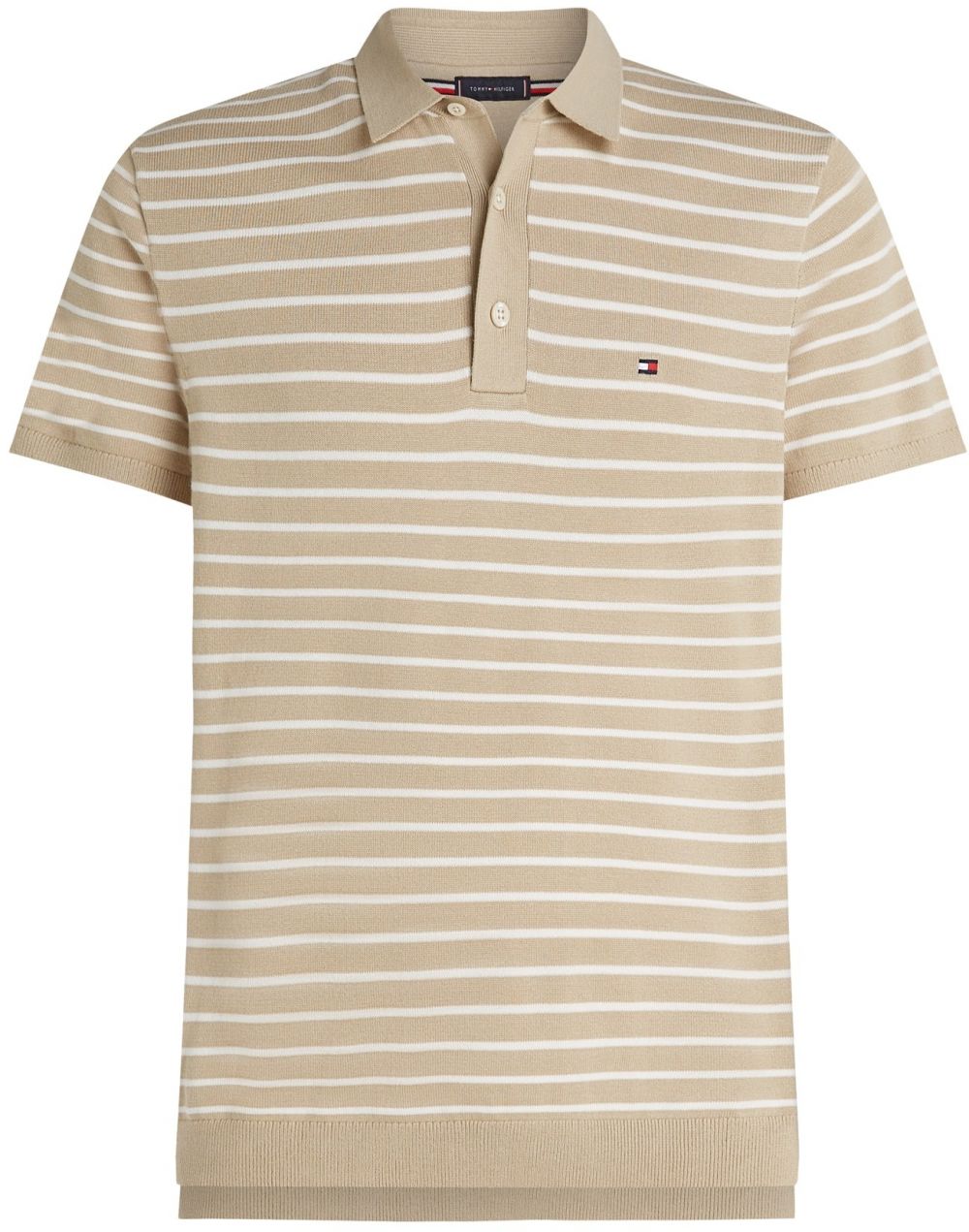 TOMMY HILFIGER Sveter 'ESSENTIAL'  béžová / biela