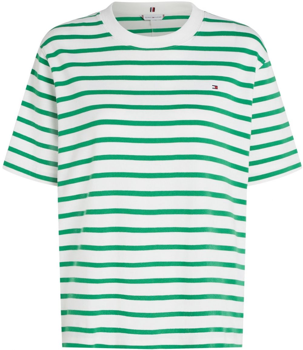 TOMMY HILFIGER Tričko  zelená / biela