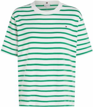 TOMMY HILFIGER Tričko  zelená / biela