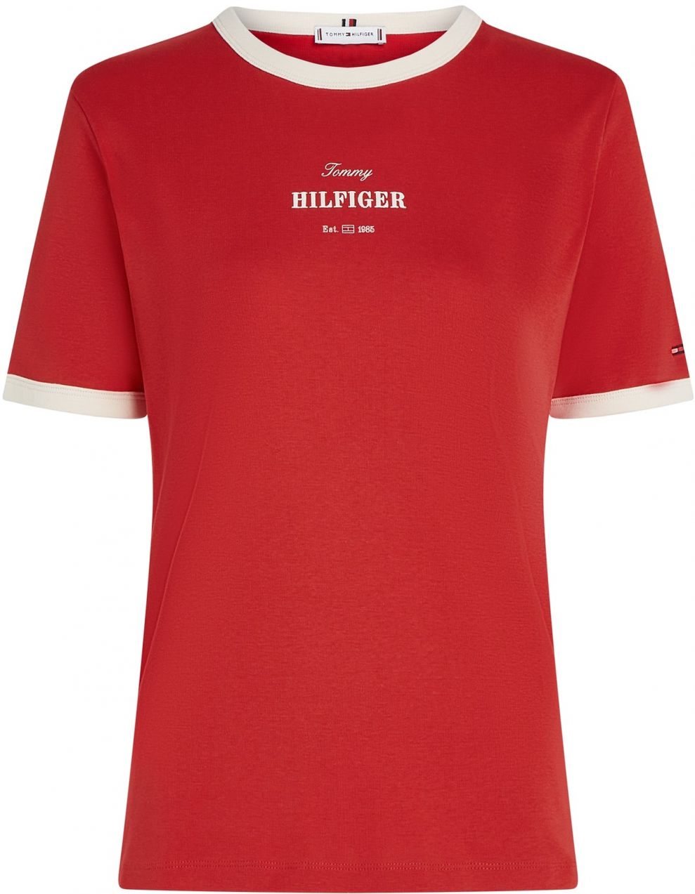 TOMMY HILFIGER Tričko  červená / šedobiela