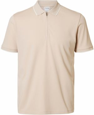 SELECTED HOMME Tričko 'SLHFave'  béžová / biela