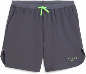 PUMA Športové nohavice 'Puma x Hyrox'  sivá / limetová