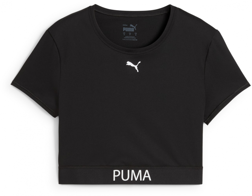 PUMA Funkčné tričko 'Strong'  čierna / šedobiela