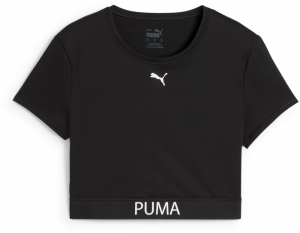 PUMA Funkčné tričko 'Strong'  čierna / šedobiela