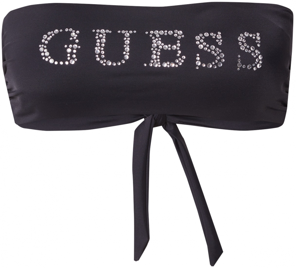 GUESS Bikinový top  čierna / strieborná