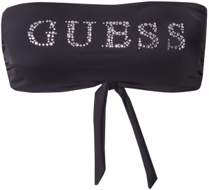 GUESS Bikinový top  čierna / strieborná