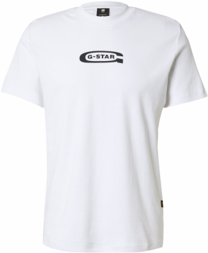 G-STAR Tričko 'Old Skool'  čierna / biela