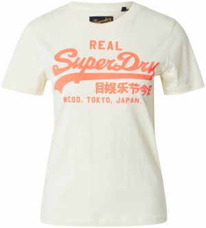Superdry Tričko  krémová / tmavooranžová