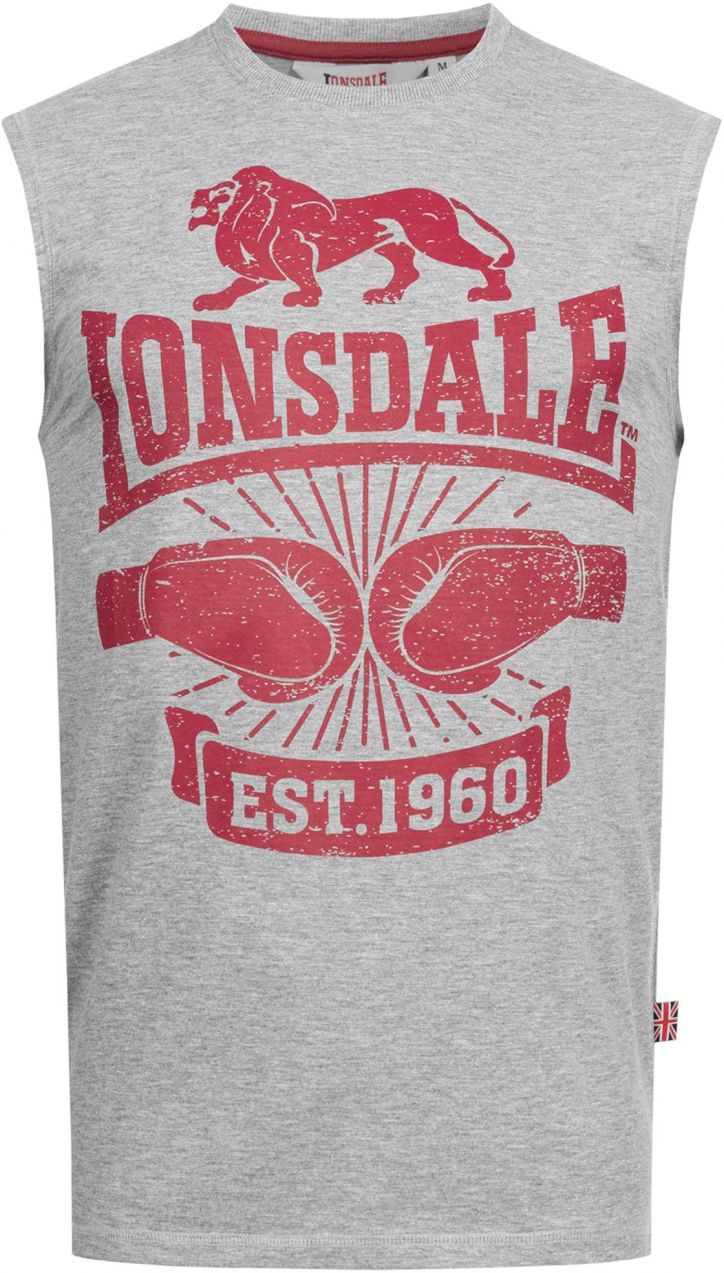 LONSDALE Tričko 'Cleator'  sivá / červená