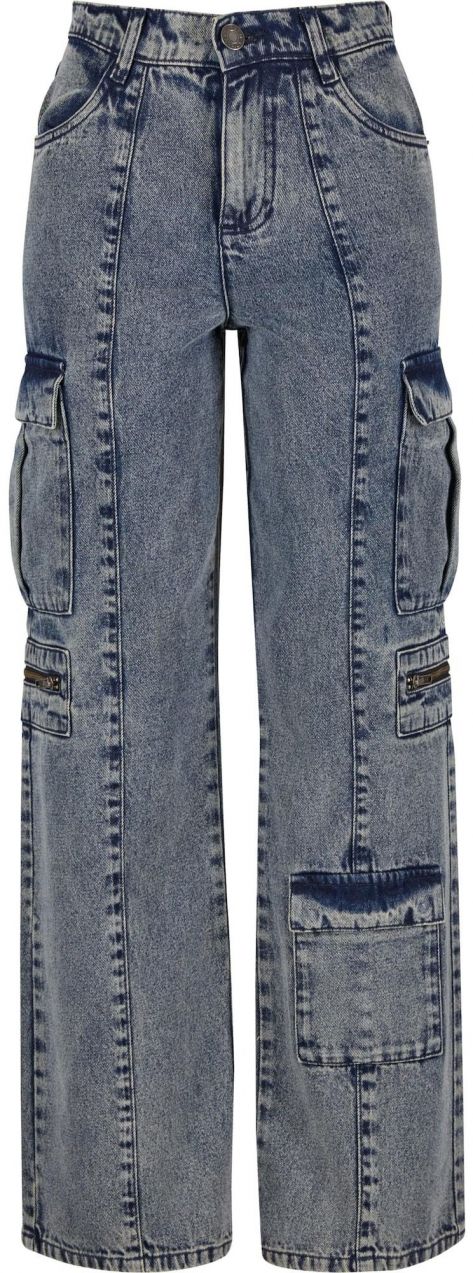 Urban Classics Rifľové kapsáče  modrá denim