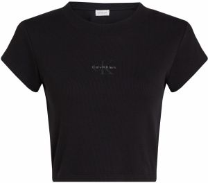 Calvin Klein Jeans Tričko  čierna / biela