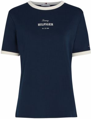 TOMMY HILFIGER Tričko  svetlobéžová / námornícka modrá