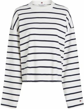 TOMMY HILFIGER Tričko  tmavomodrá / biela