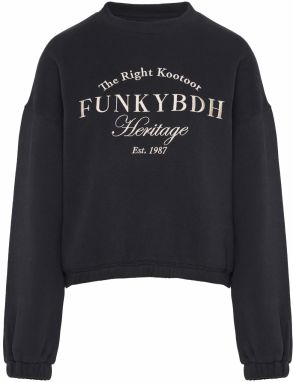 Funky Buddha Mikina  čierna / biela