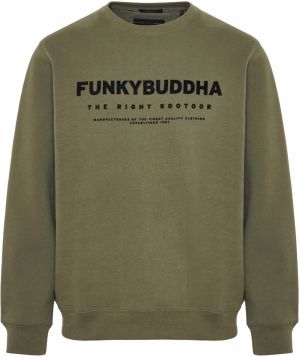 Funky Buddha Mikina  kaki / čierna