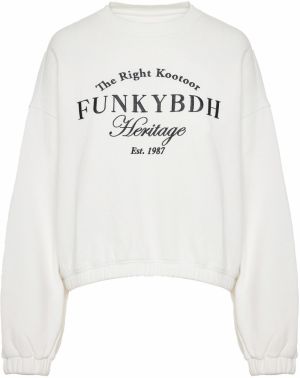 Funky Buddha Mikina  čierna / biela