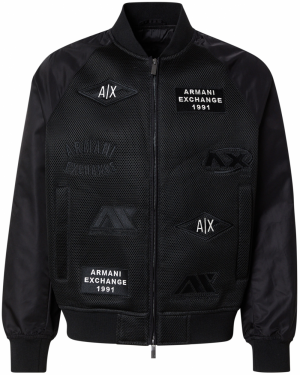 ARMANI EXCHANGE Prechodná bunda  čierna / biela