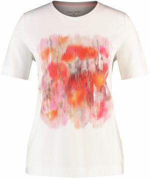 GERRY WEBER Tričko  ružová / červená / strieborná / šedobiela