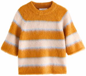 Next Sveter  krémová / tmavosivá / oranžová