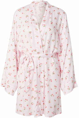 Hunkemöller Krátky župan  zelená / ružová / pastelovo ružová