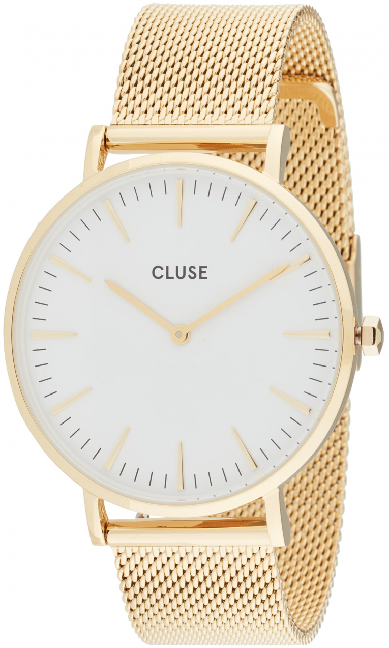 CLUSE Analógové hodinky 'Boho'  zlatá / biela