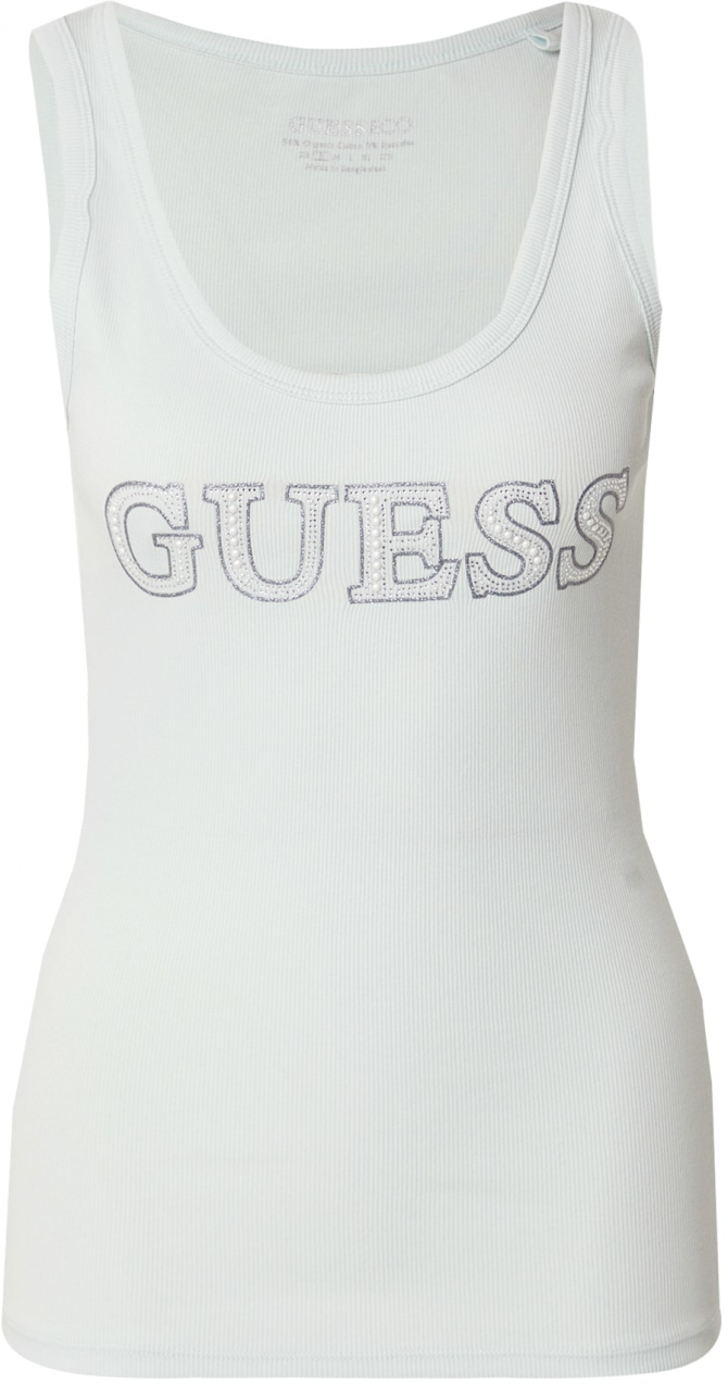 GUESS Top  pastelovo modrá / strieborná / perlovo biela